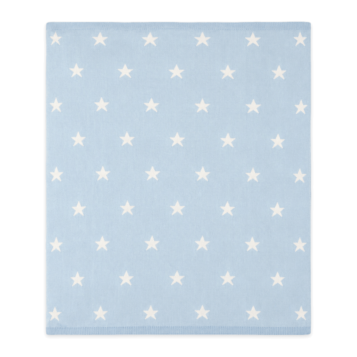 Stars - Reversible Jacquard Sweater Knit Baby Blanket in Sky Blue