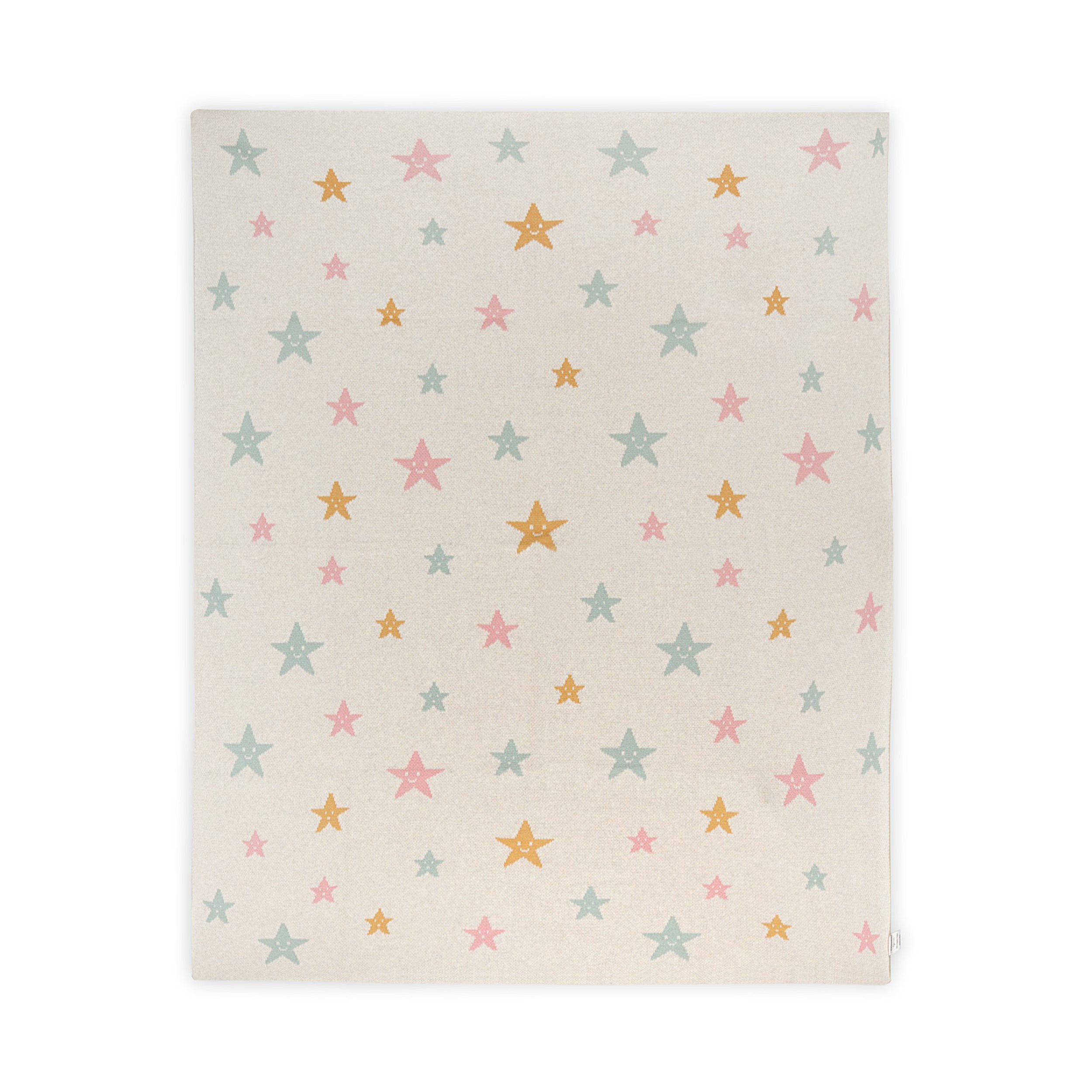 Stars - Jacquard Sweater Knit Baby Blanket (Organic Cotton)