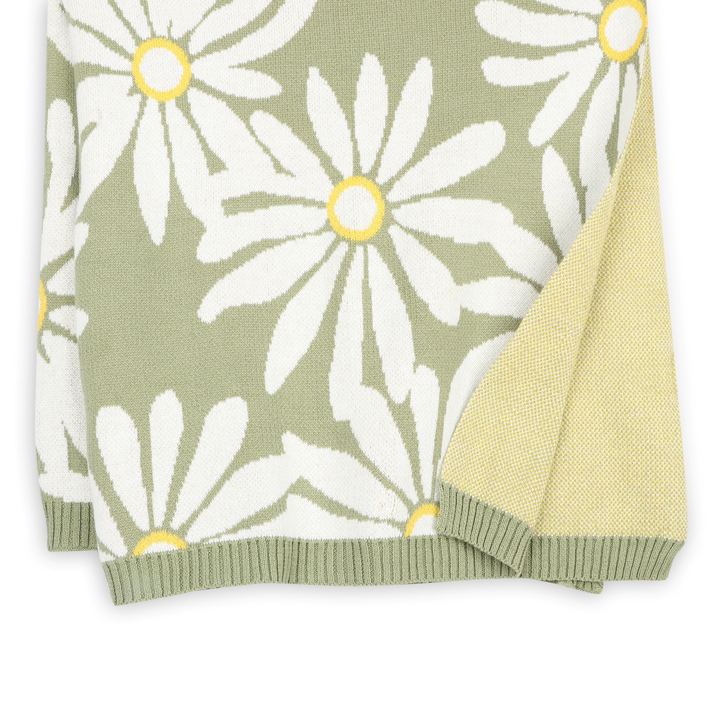 Wildflower - Organic Cotton Jacquard Sweater Knit Baby Blanket Texture