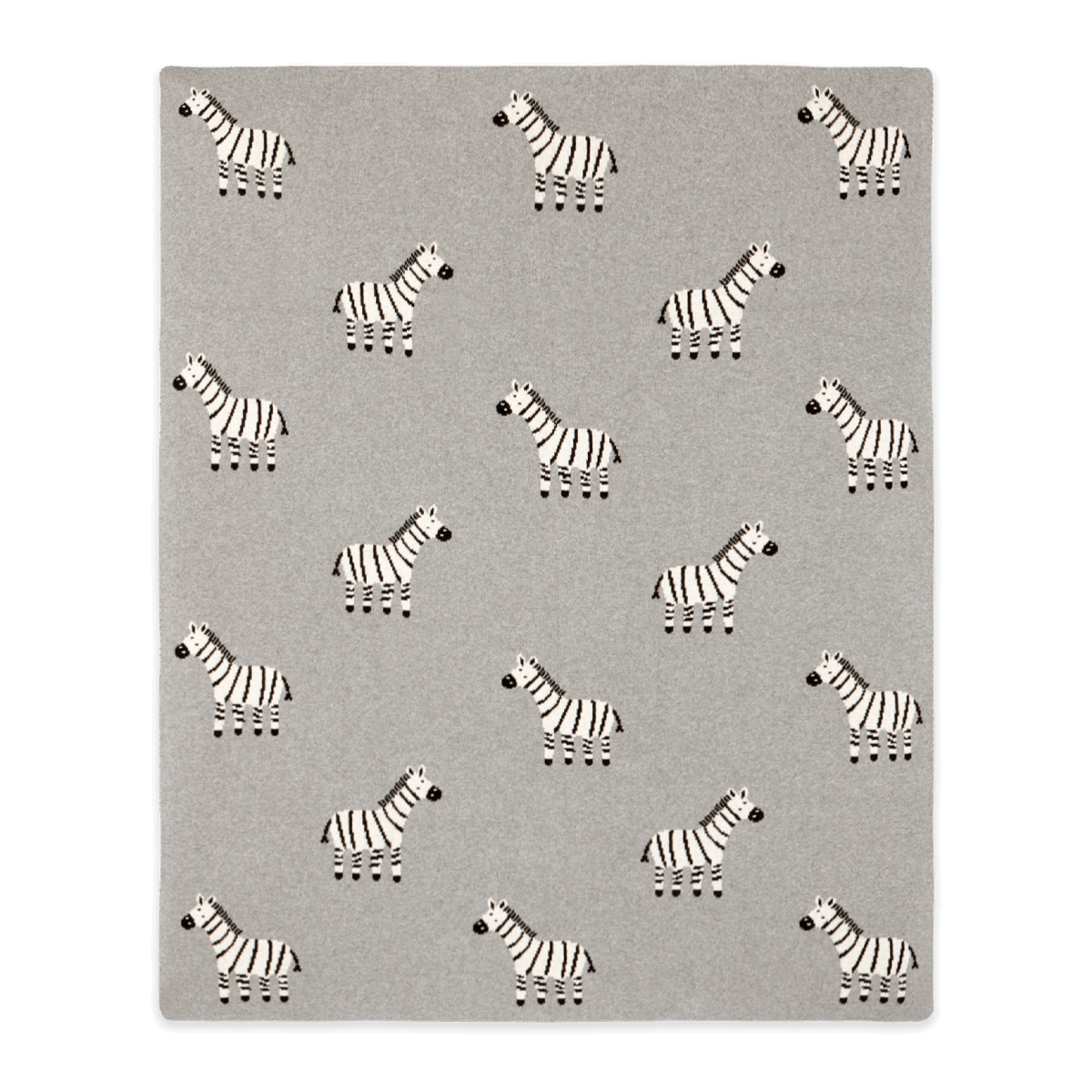 Zebra - Jacquard Sweater Knit Baby Blanket (Organic Cotton)
