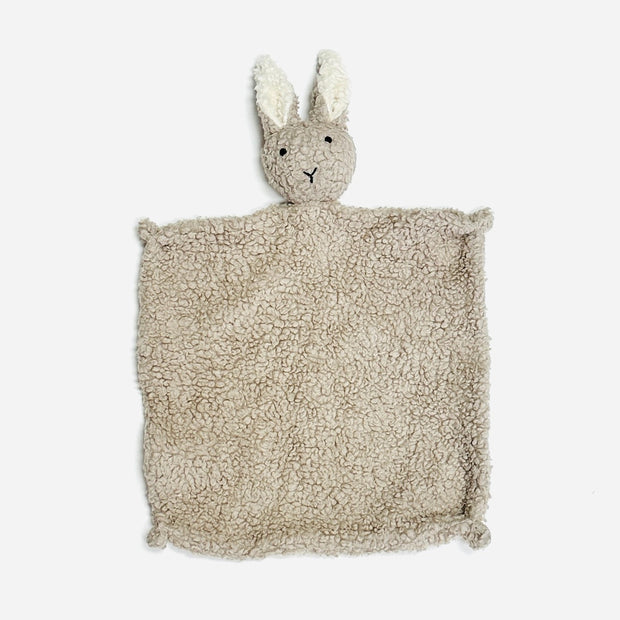 BUNNY - Organic SHERPA Lovey Baby Security Blanket Cuddle Cloth 