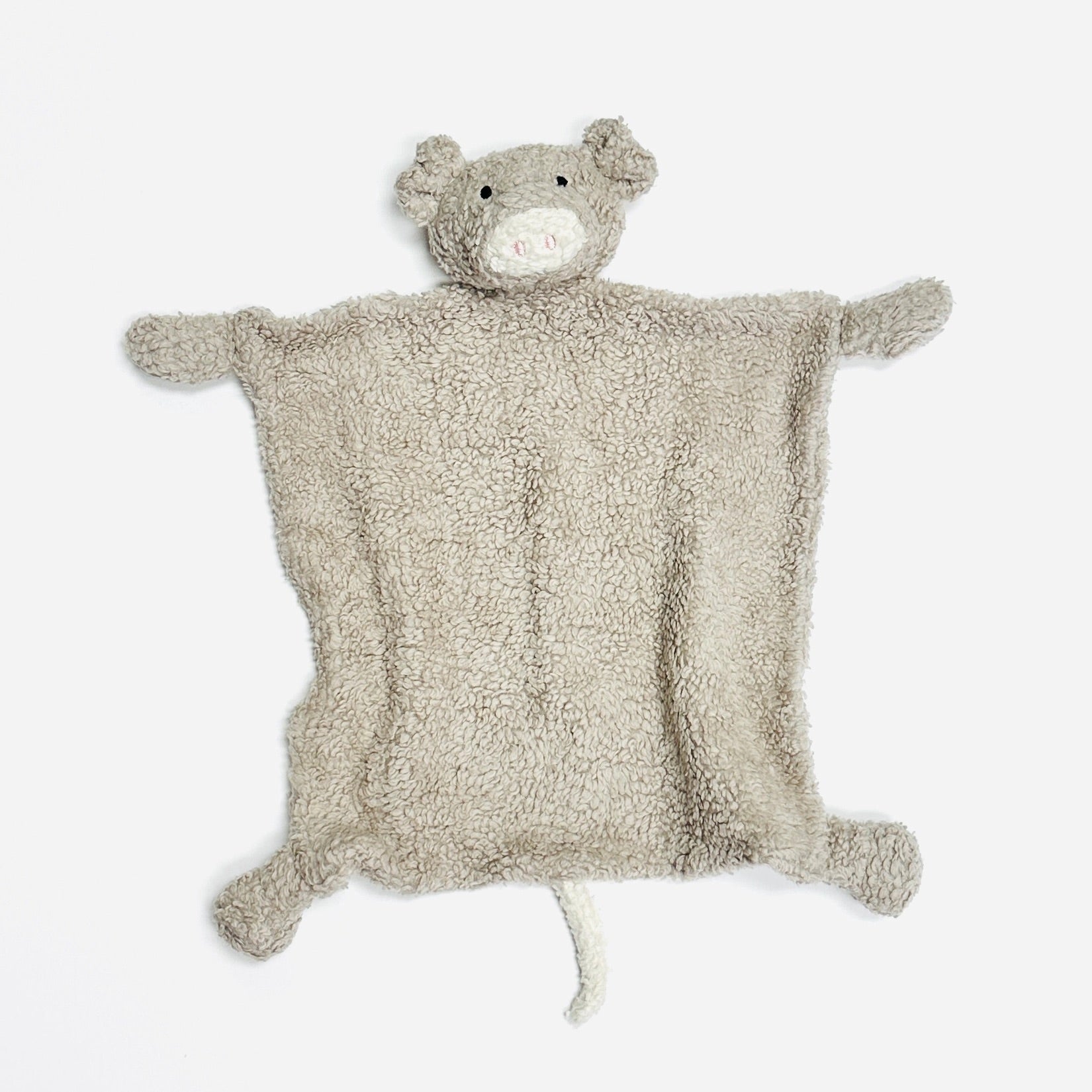 PIG Organic SHERPA Lovey Baby Security Blanket Cuddle Cloth 2 Colors Stone