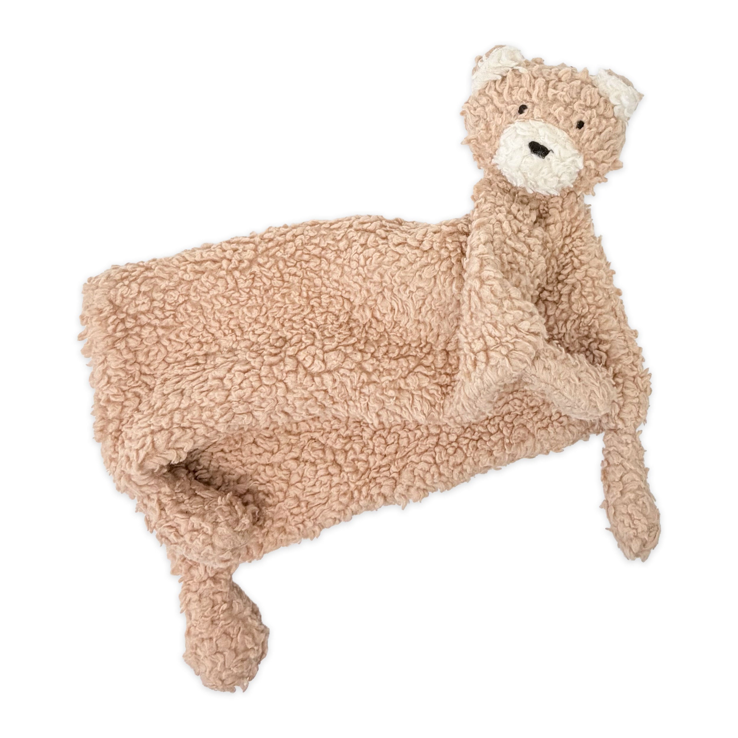 BEAR - Organic SHERPA Lovey Baby Security Blanket Cuddle Cloth (Folded)