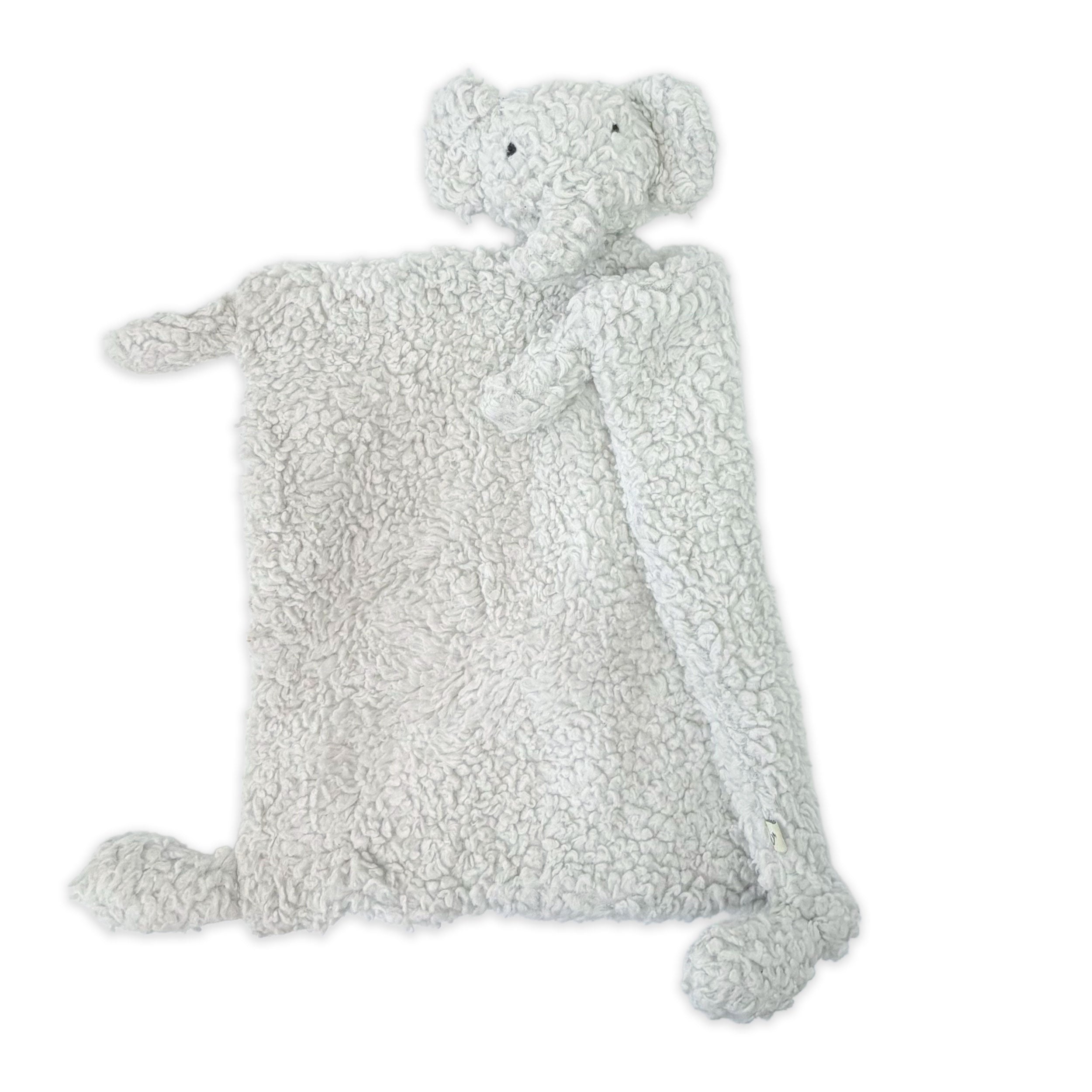 ELEPHANT - Organic SHERPA Lovey Baby Security Blanket Cuddle Cloth (Fold)