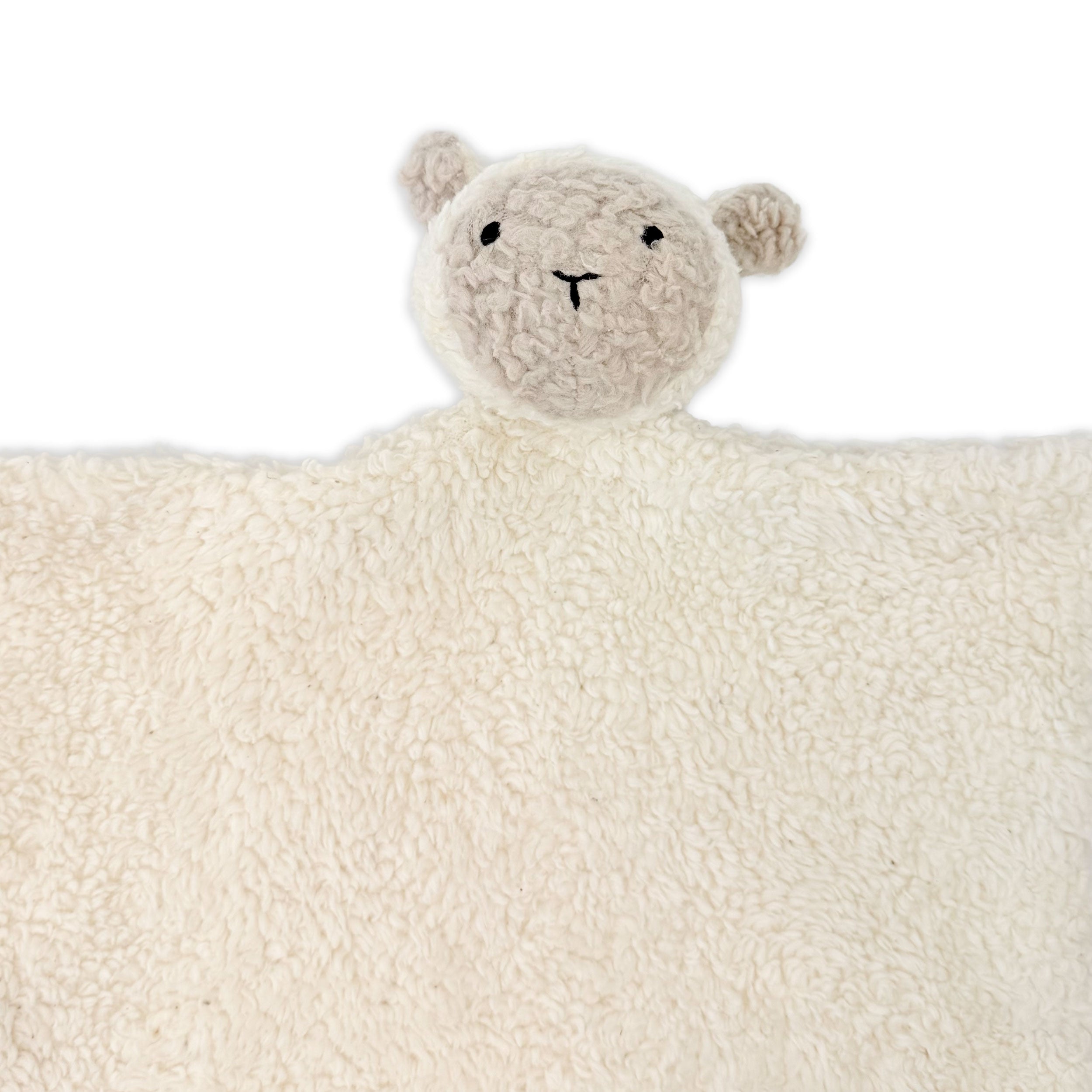 LAMB - Organic SHERPA Lovey Baby Security Blanket Cuddle Cloth (Detail)