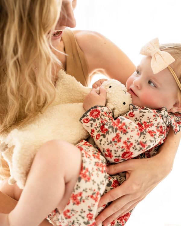 BUNNY - Organic SHERPA Lovey Baby Security Blanket Cuddle Cloth