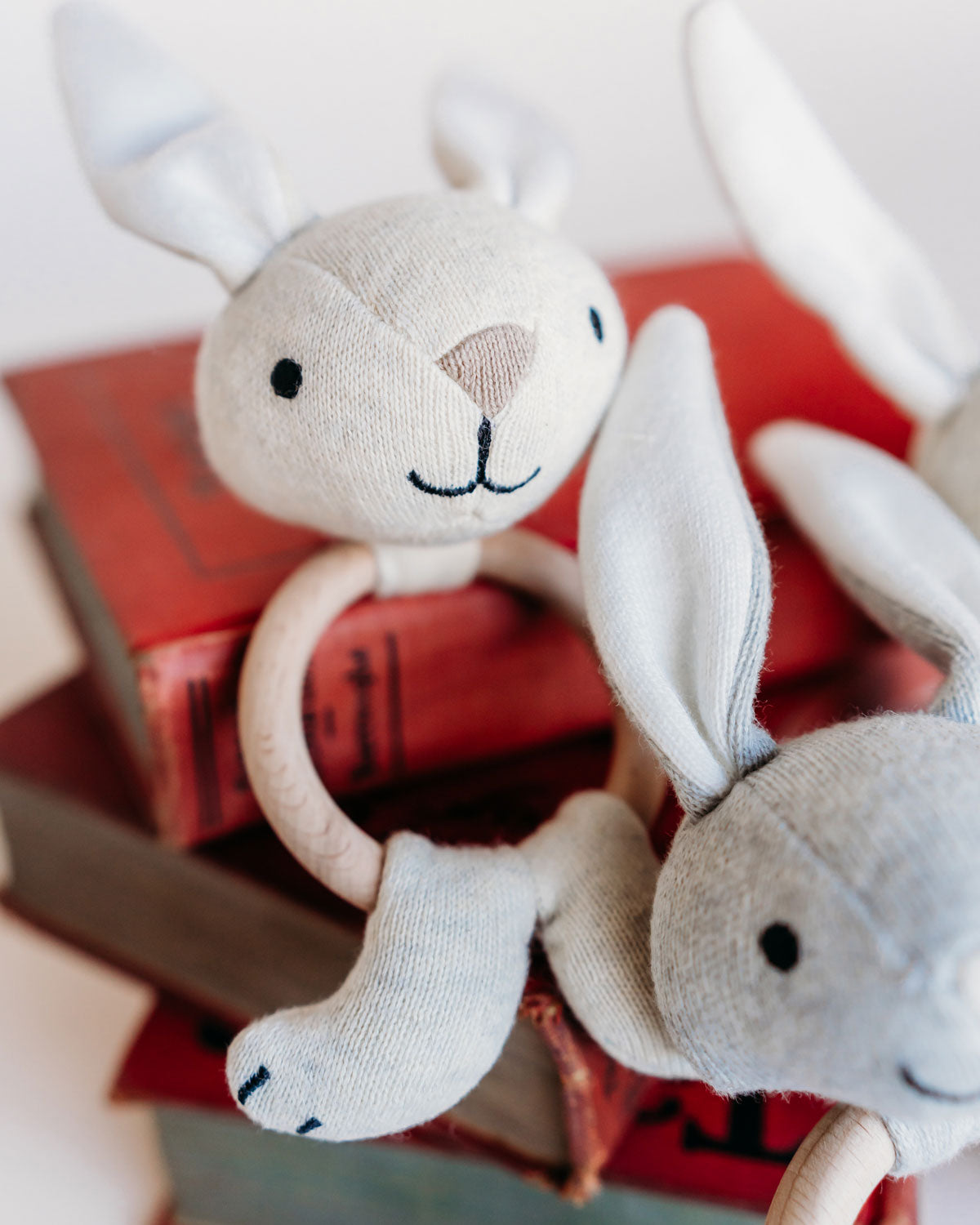 Bunny - Organic Stuffed Animal Baby Rattle Toys