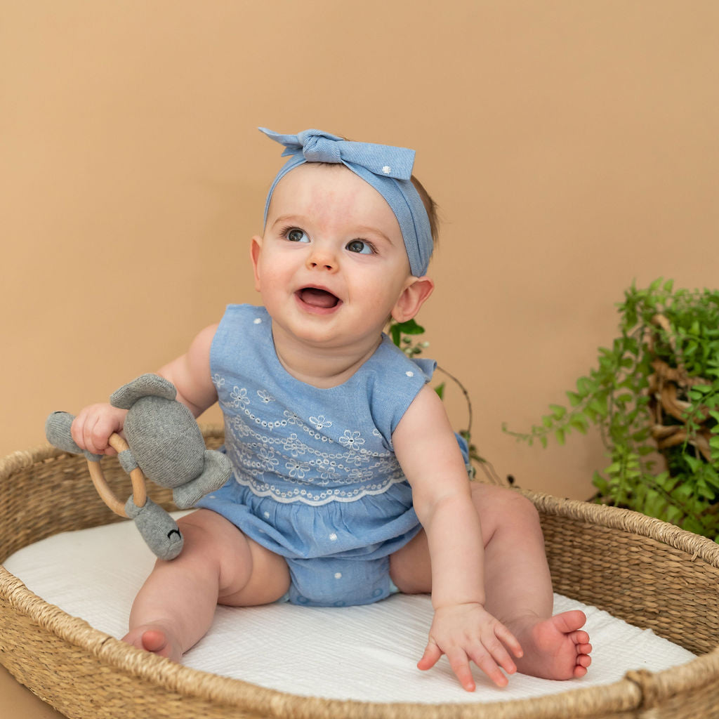 Elephant - Organic Stuffed Animal Baby Ring Rattle