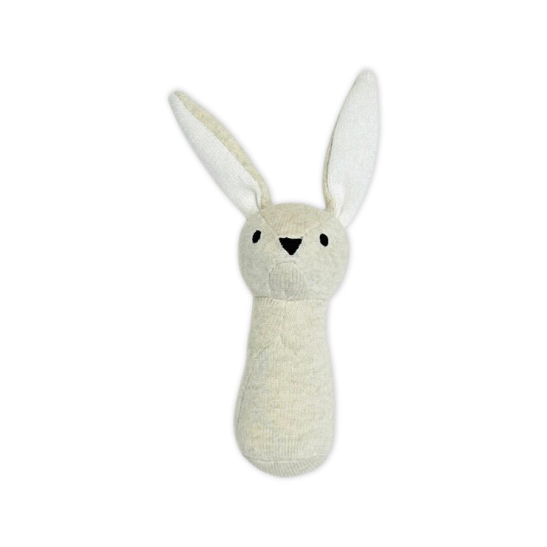 Bunny - Organic Cotton Knit Stick Rattle for Babies