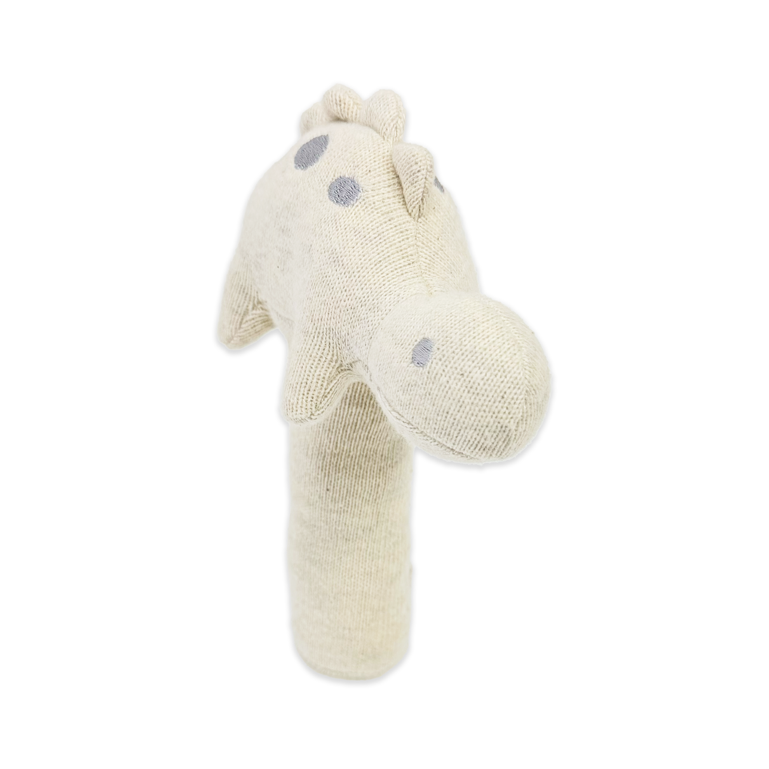Dino - Organic Stuffed Animal Baby Stick Rattle Toy