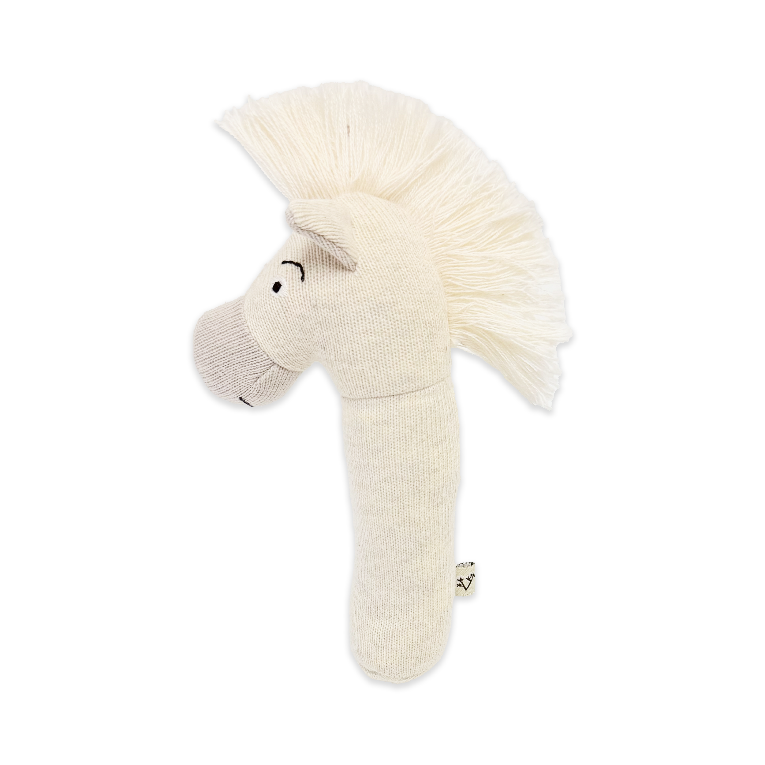 Horse - Organic Stuffed Animal Baby Stick Rattle Toy