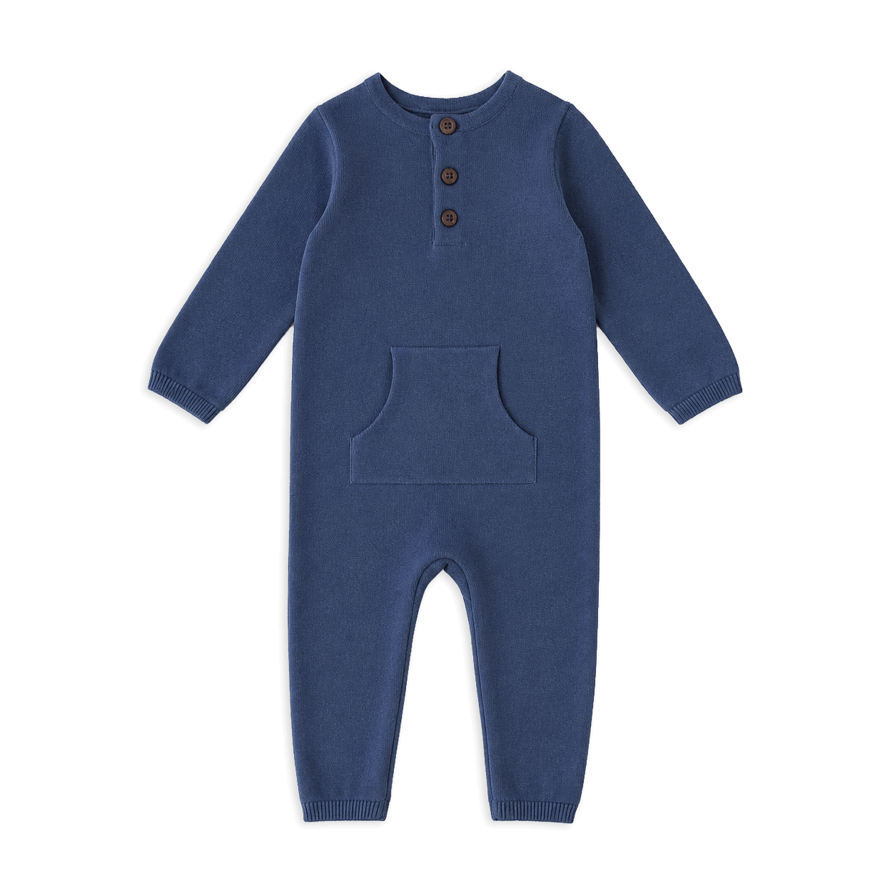 Milan Earthy Knit Kangaroo Pocket Jumpsuit (Organic Cotton) - 2 Colors