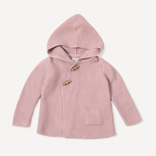 Milan Earthy Hooded Button Sweater Knit Baby Jacket (Organic Cotton) Viverano Organic Baby Clothes