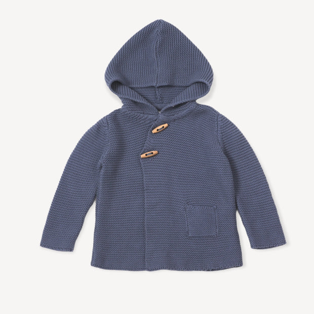 Milan Earthy Hooded Button Sweater Knit Baby Jacket (Organic Cotton) - 3 Colors