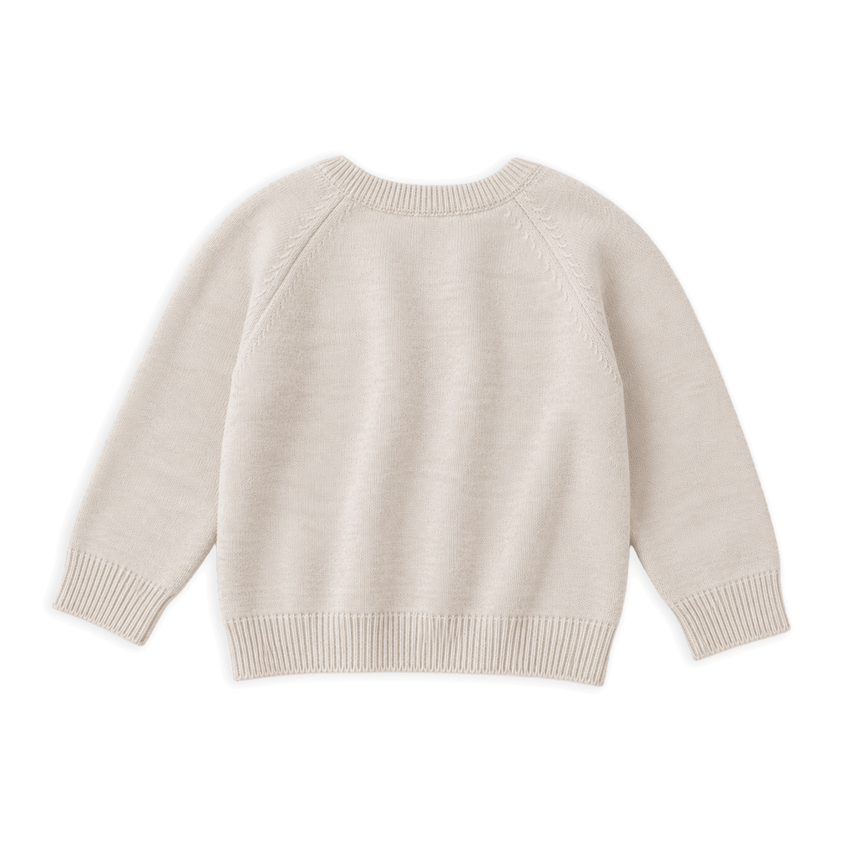 Organic Cotton Milan Earthy Sweater Knit Baby Raglan Pullover, Back