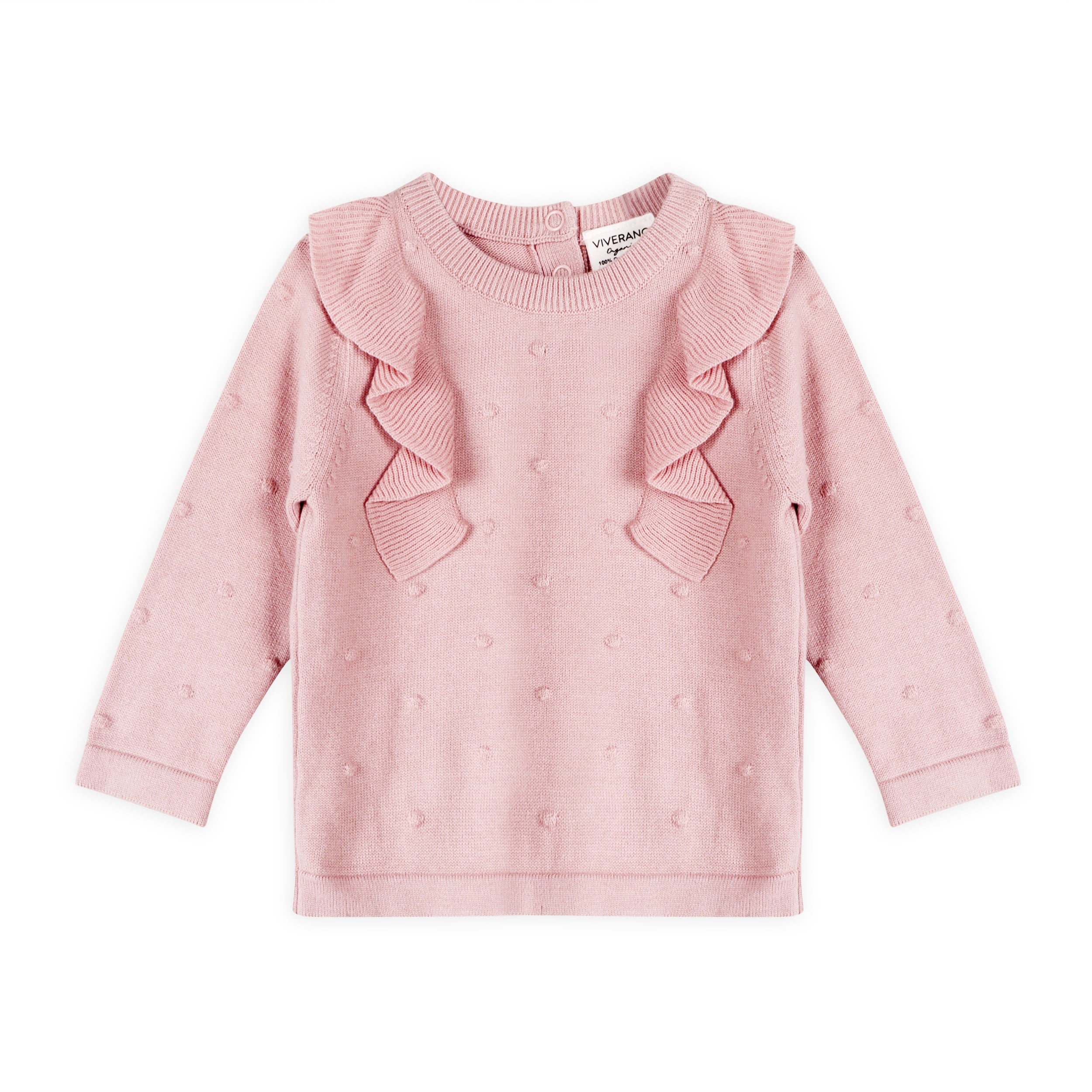 Milan Earthy Ruffle Bobble Baby Pullover Top (Organic Cotton) 