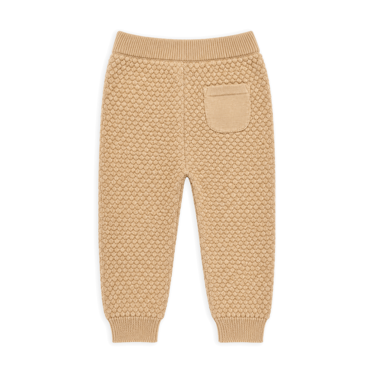 Earth Brown Waffle Milan Earthy Sweater Knit Baby Legging Pants, Back