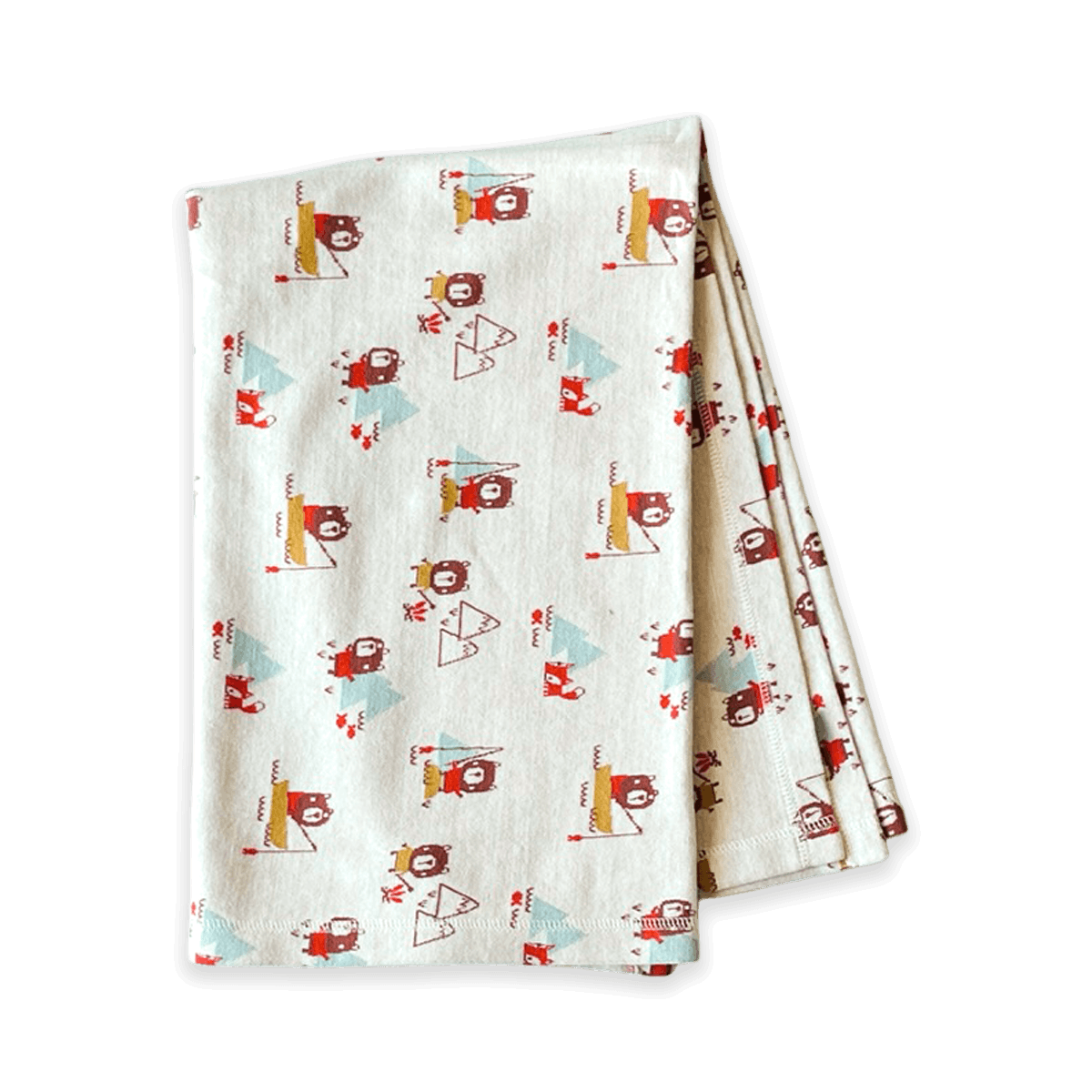 Camping Bear & Fox - Jacquard Sweater Knit Baby Blanket (Organic Cotton)