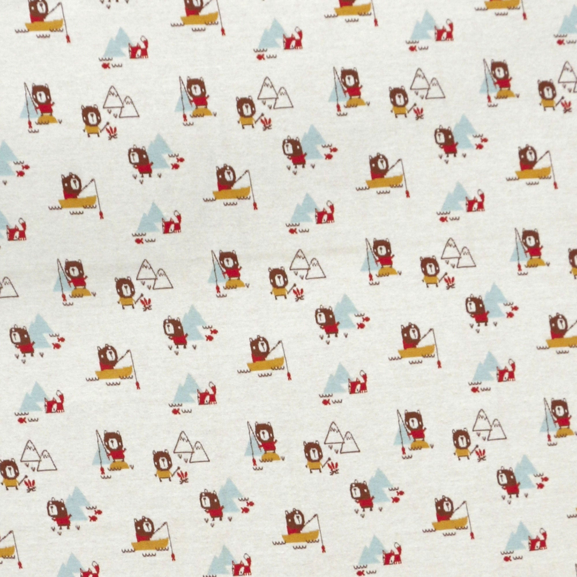 Camping Bear & Fox - Jacquard Sweater Knit Baby Blanket (Organic Cotton)