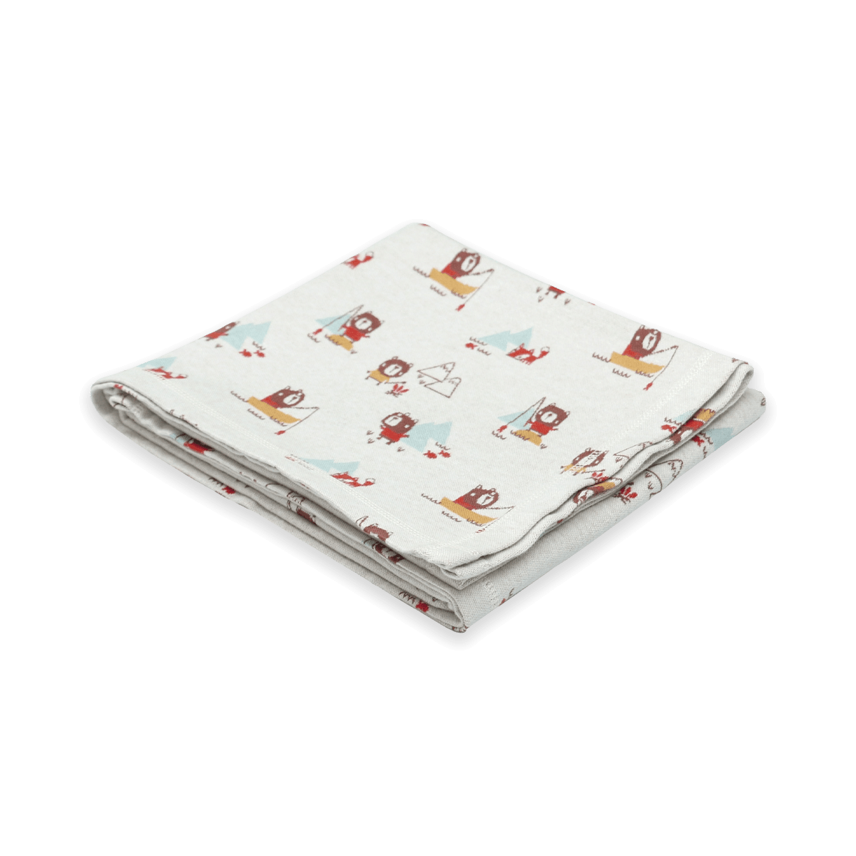 Camping Bear & Fox - Jacquard Sweater Knit Baby Blanket (Organic Cotton)