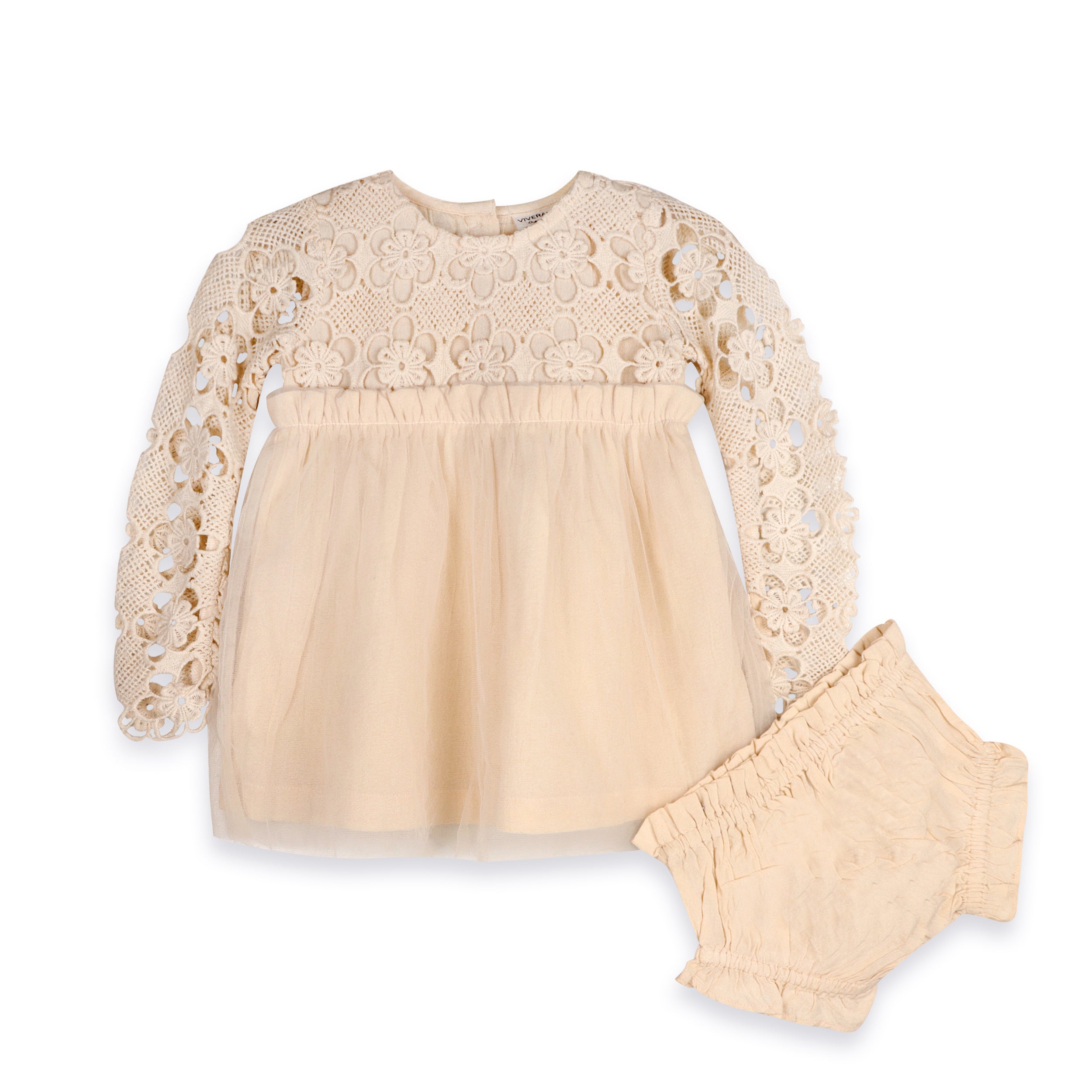 Calla Crochet Lace Baby Tutu Dress & Bloomer (Organic Cotton)