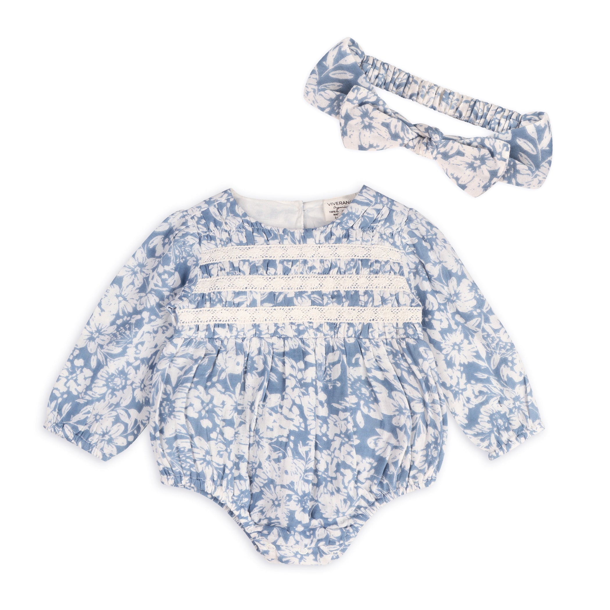 Mykonos Baby Romper & Headband Set (Organic Cotton)