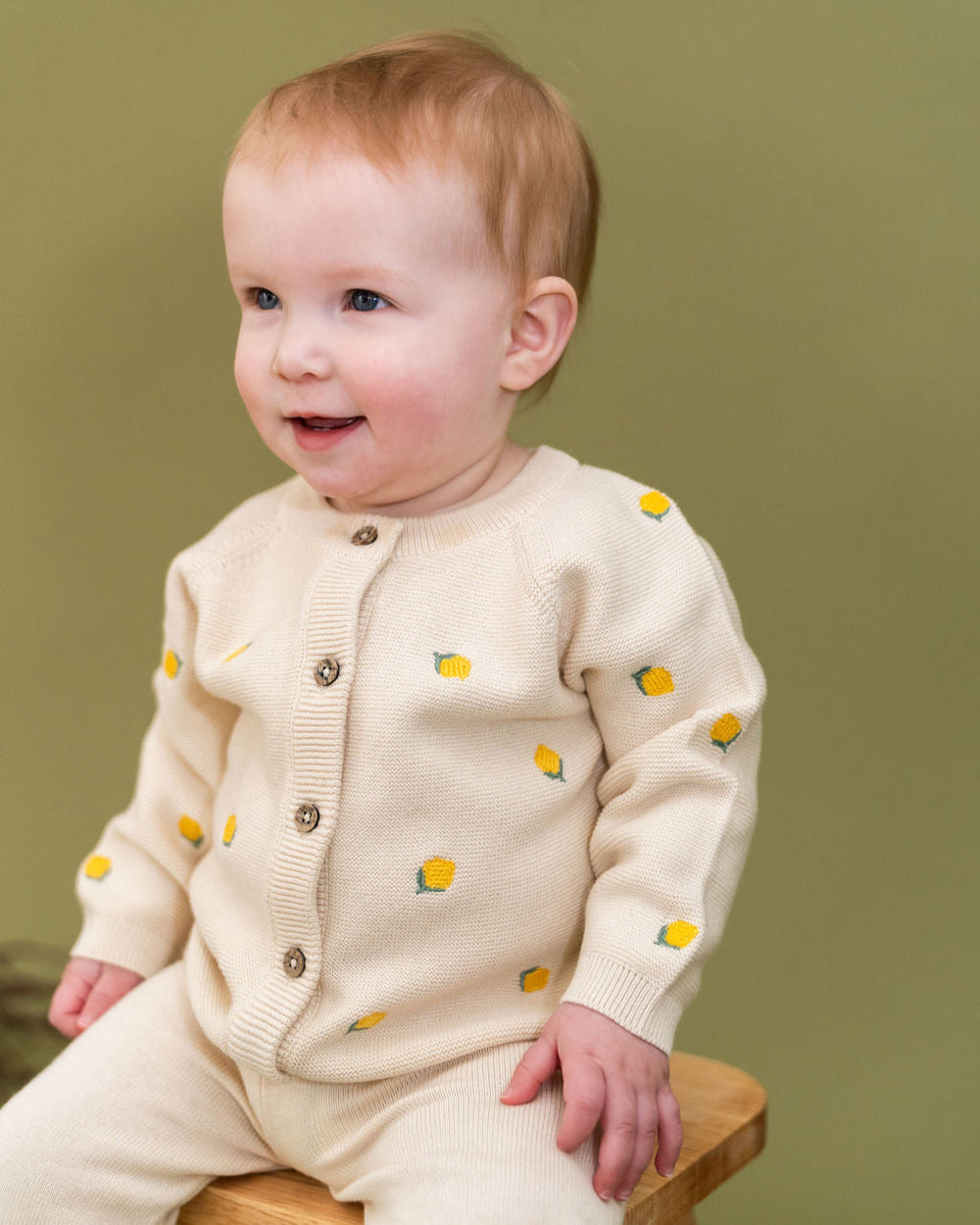Viverano Organics Gabriel Baby Floral Linen Shirt & Shorts Set (Natural Linen) - Natural Linen main image 1