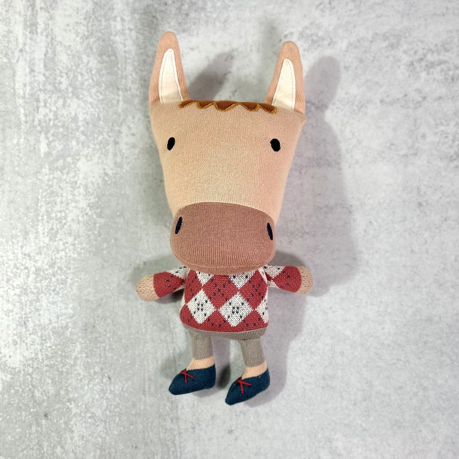 Jordan Horse Organic Cotton Hand Knit Stuffed Animal Baby Toy 