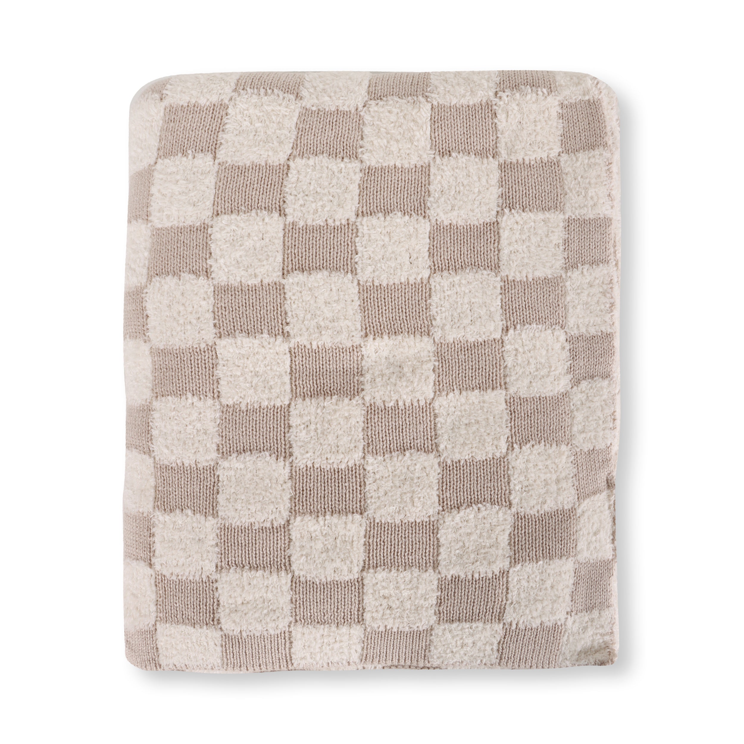 Checkered - Jacquard Terry Knit Baby Blankets (Organic Cotton) - 2 Colors