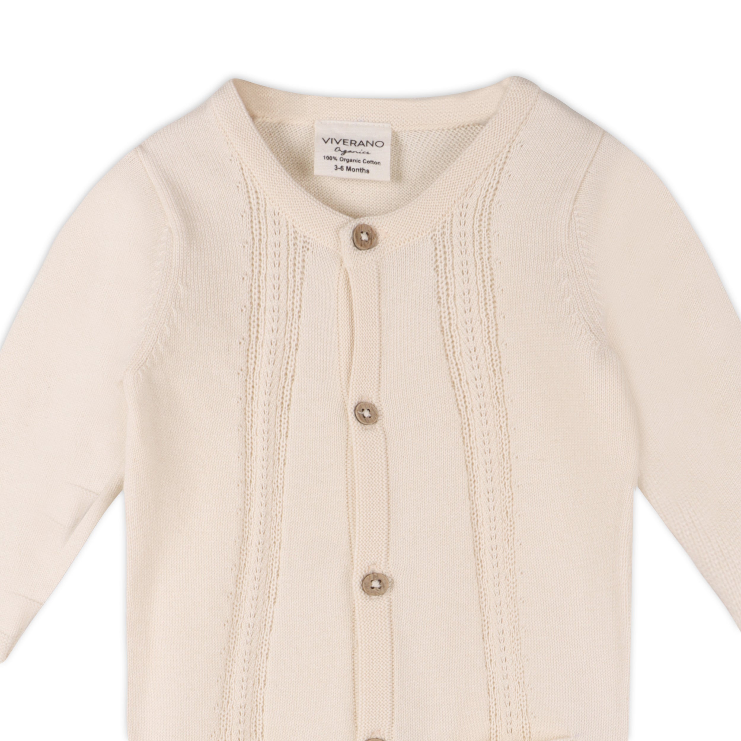 Pointelle Knit 2 Pocket Baby Jumpsuit (Organic Cotton) 