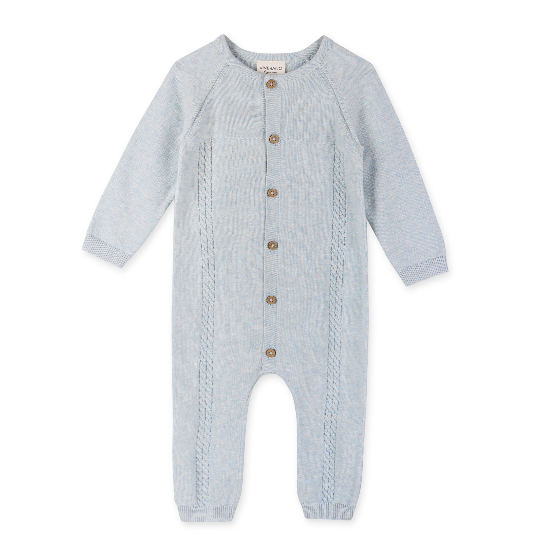 Pointelle Cable Knit Baby Jumpsuit (Organic Cotton) 