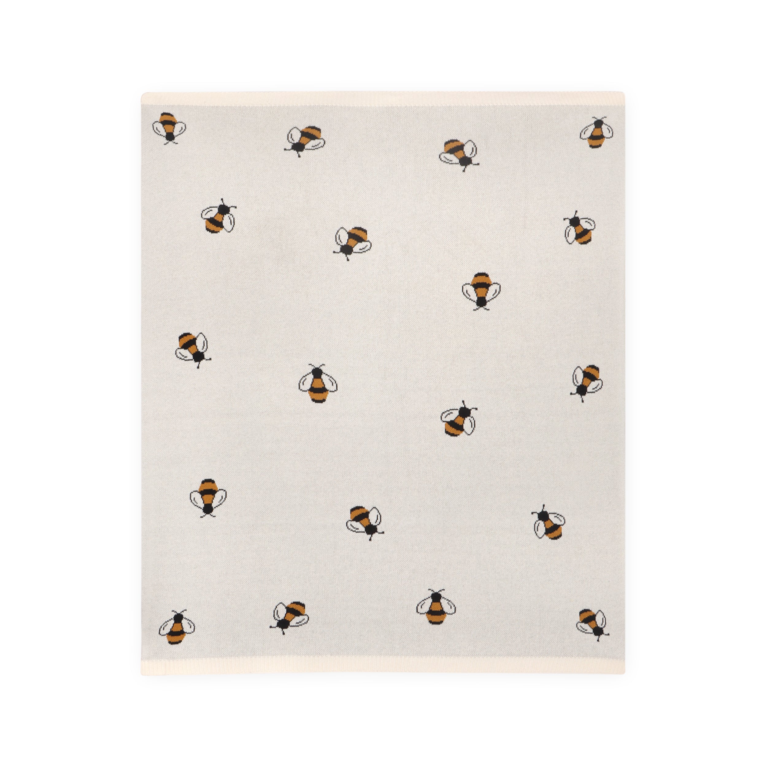 Bees Jacquard Sweater Knit Organic Cotton Baby Blankets by Viverano