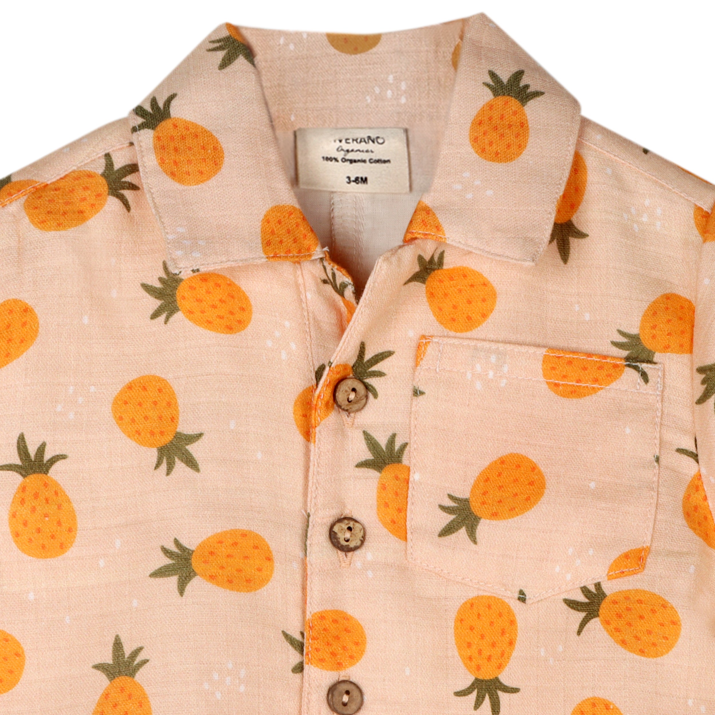 pineapple Button Playsuit Baby Romper (Organic Muslin)
