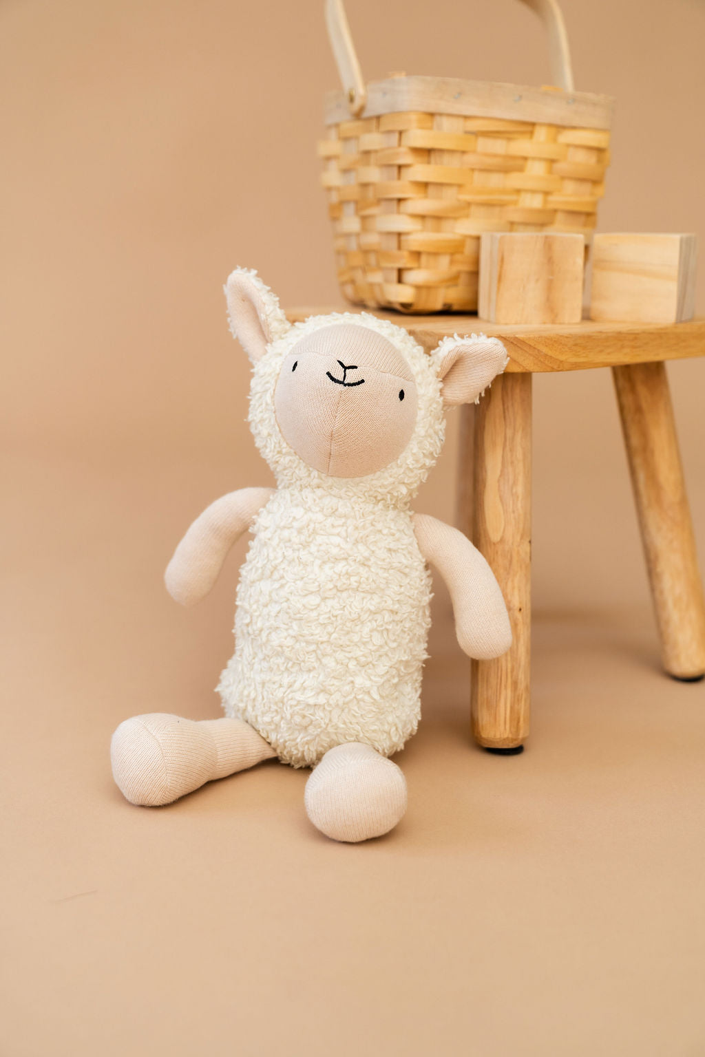 Luna Wooly Lamb Sherpa Knit Stuffed Animal Soft Toy (Organic Cotton)