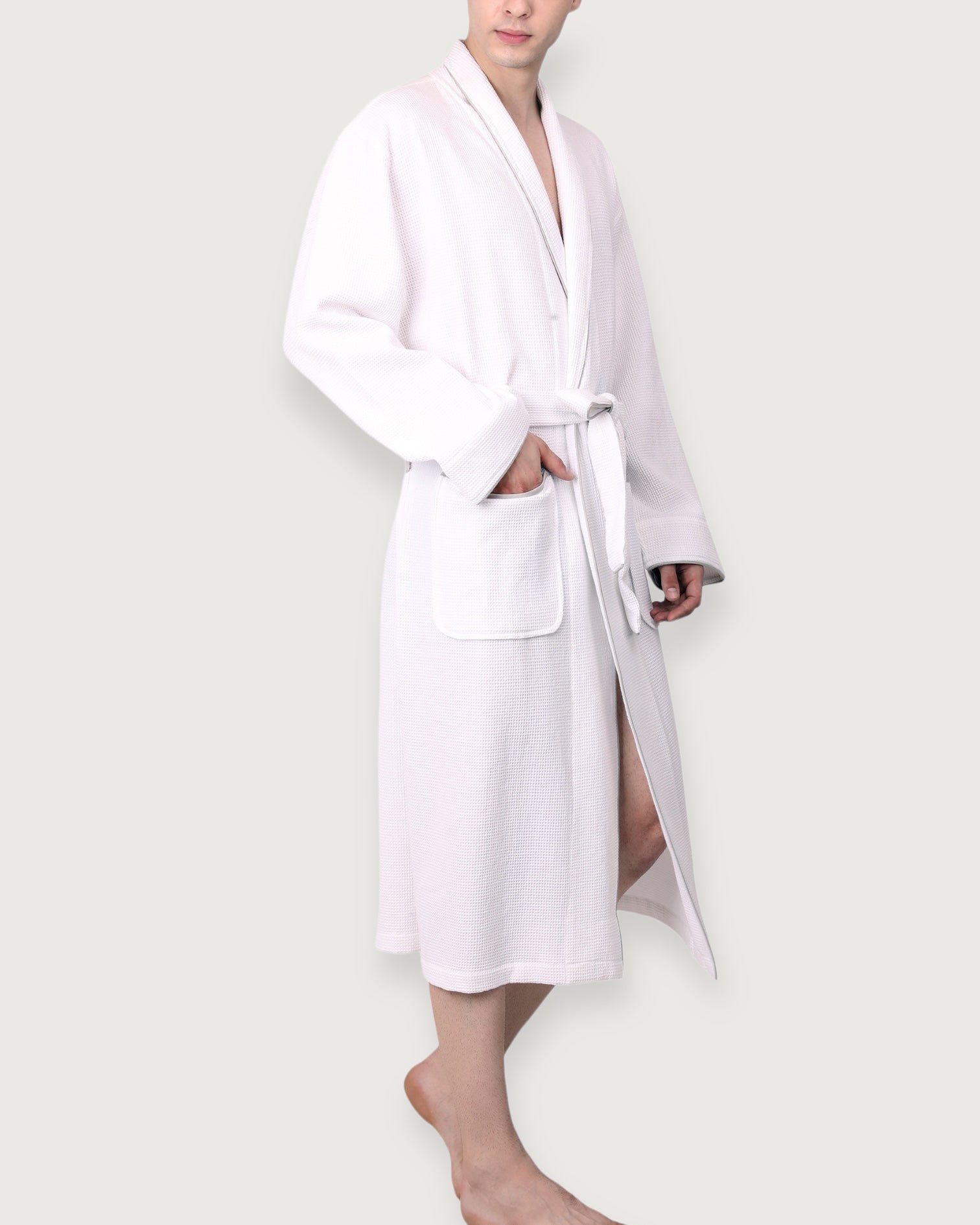 Men's Organic Waffle Weave Bathrobe