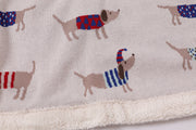 Dachshund Dog Cozy Sherpa Jacquard Knit Baby Blanket (Organic)