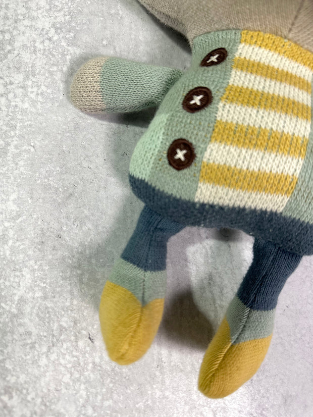 Harper Elephant Organic Cotton Hand Knit Stuffed Animal Baby Toy