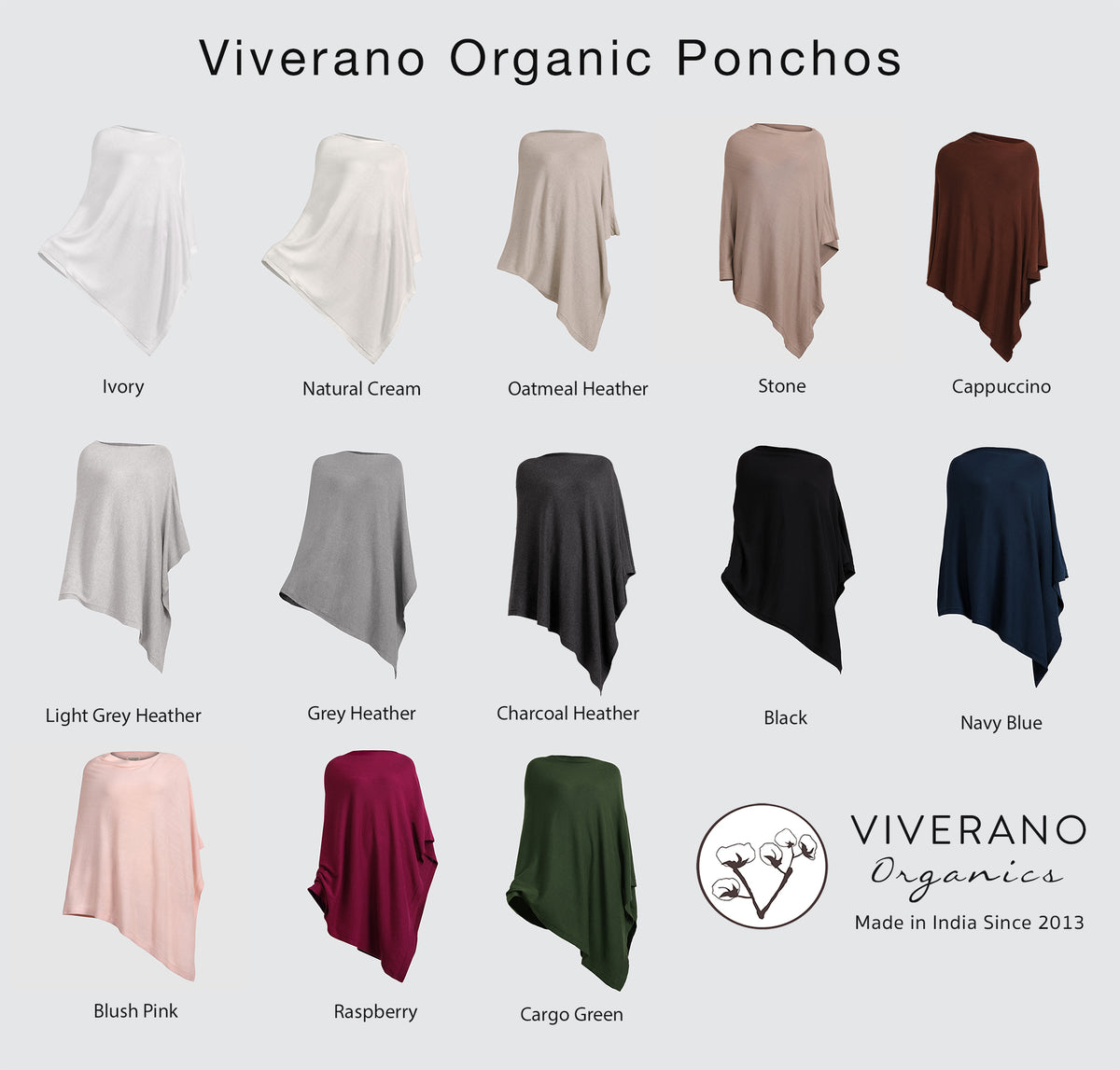 Vivo Basic Double Layered Wrap Poncho (Without Fringe) - Coral / Grey