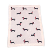 London Scarf Dog Cozy Sherpa Jacquard Knit Baby Blanket (Organic)