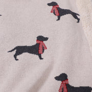 London Scarf Dog Cozy Sherpa Jacquard Knit Baby Blanket (Organic)