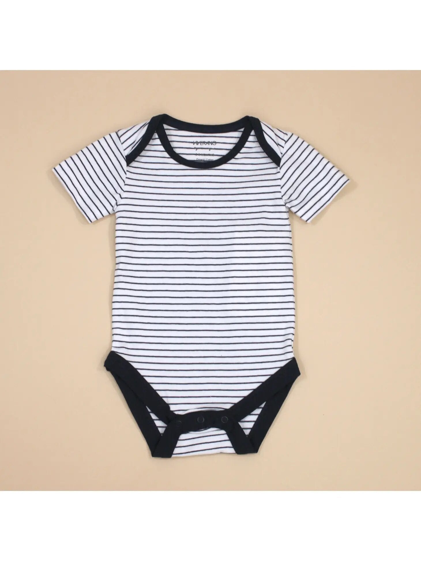 Viverano Venice Stripe Jersey Short Sleeve Organic Cotton Bodysuit for Babies 