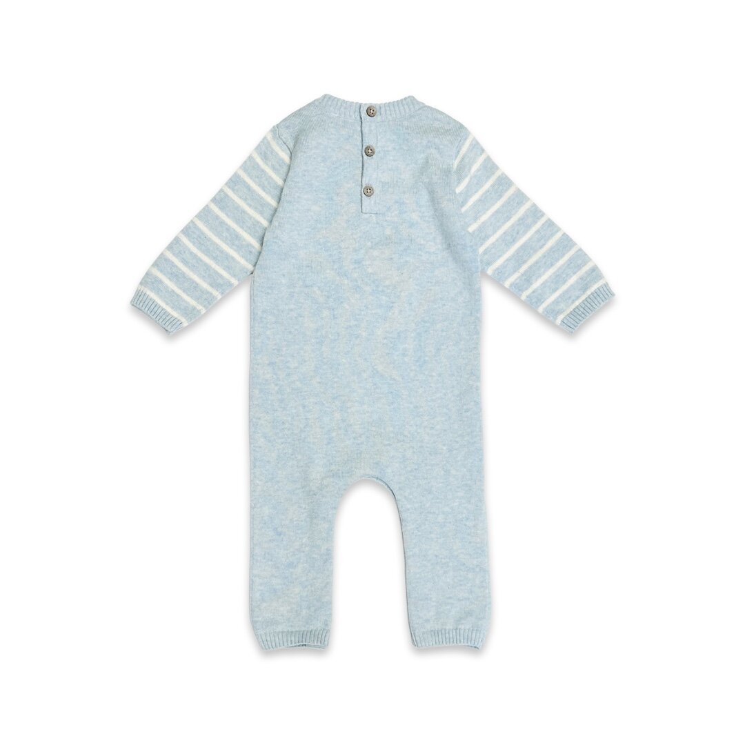 Happy Whale Jacquard Knit Baby Jumpsuit (Organic Cotton)