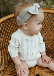 Pointelle Knit Baby Bodysuit Romper (Organic Cotton)