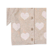 Hearts Jacquard Knit Baby Cardigan (Organic Cotton)