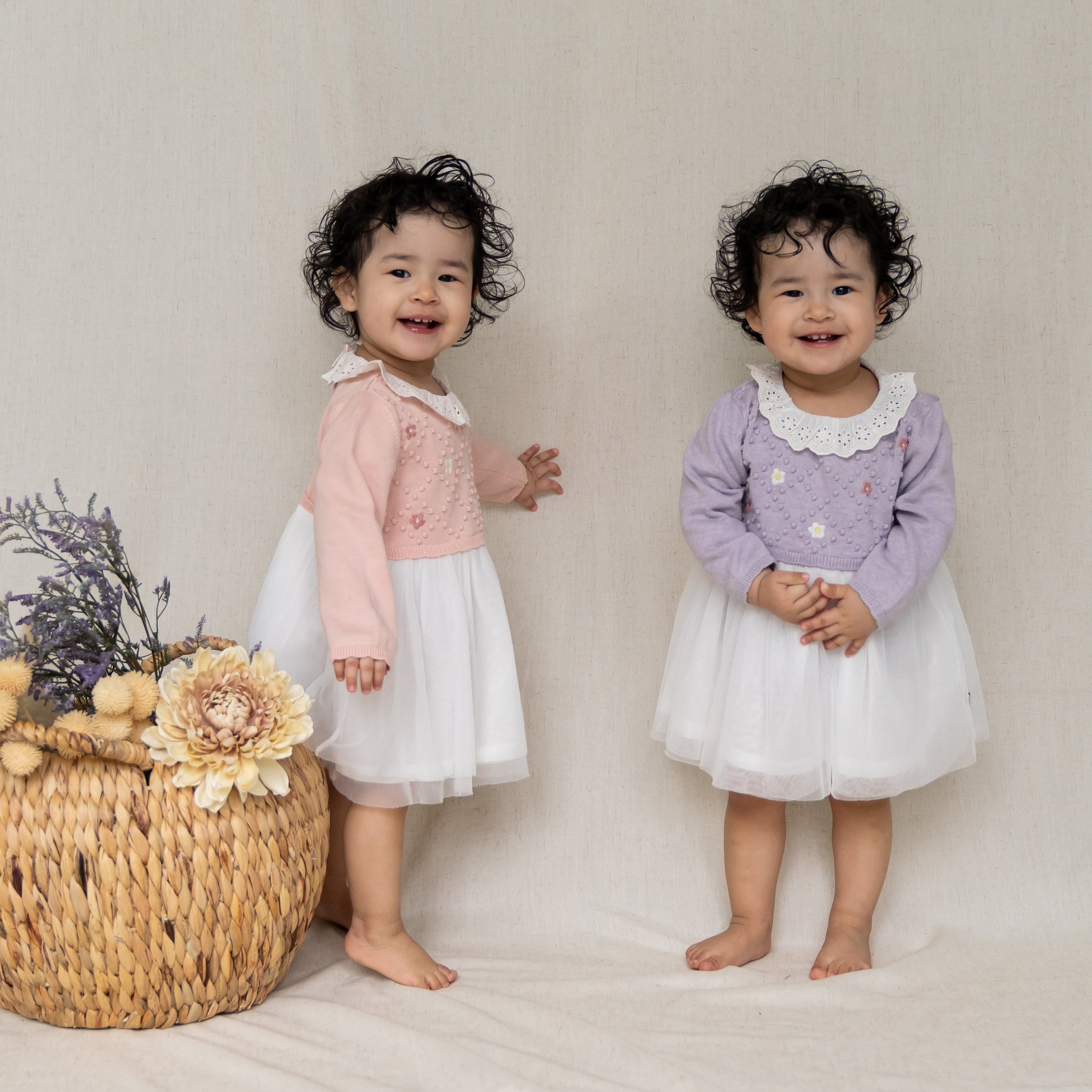 Floral Embroidered Knit Baby Tutu Dress (Organic Cotton) 