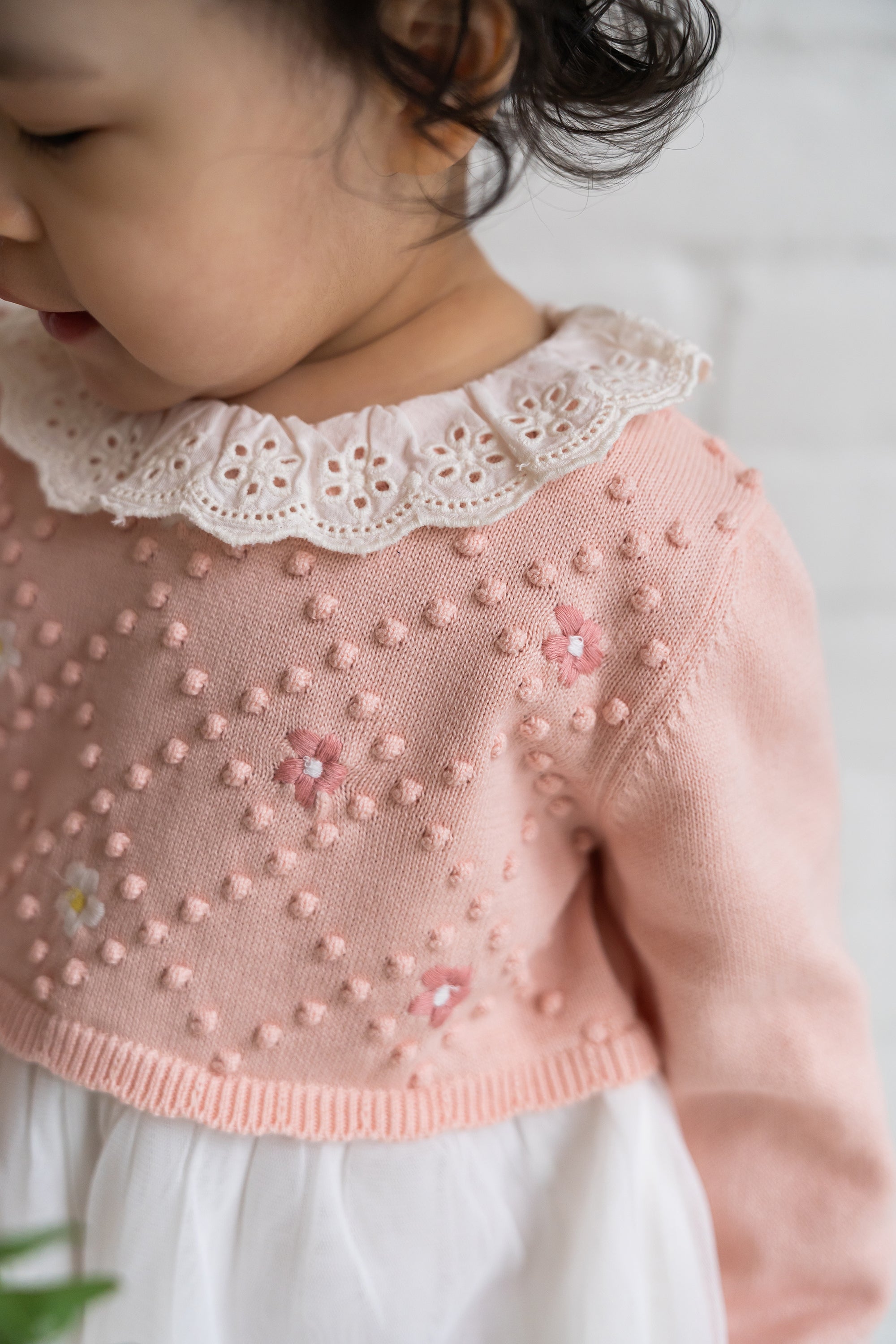 Floral Embroidered Knit Baby Tutu Dress (Organic Cotton) 