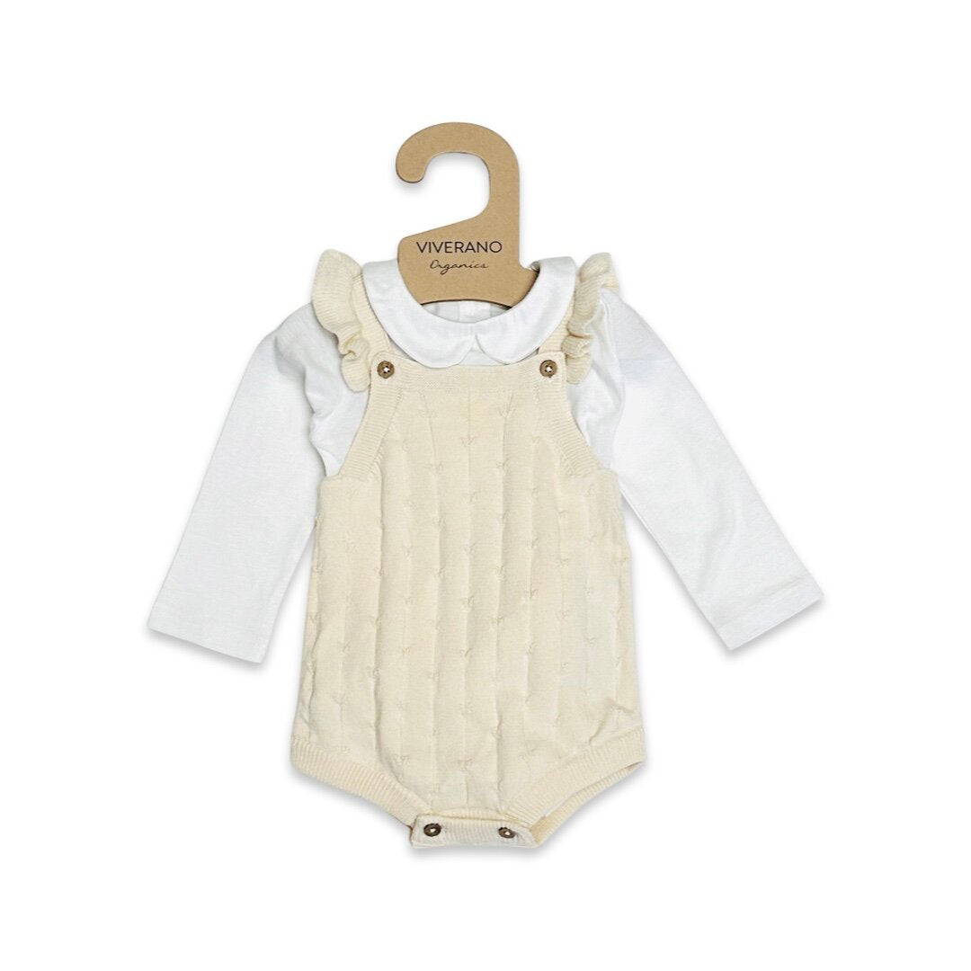 Sleeveless Ruffle Knit Baby Romper & Bodysuit SET (Organic Cotton) - 2 Colors
