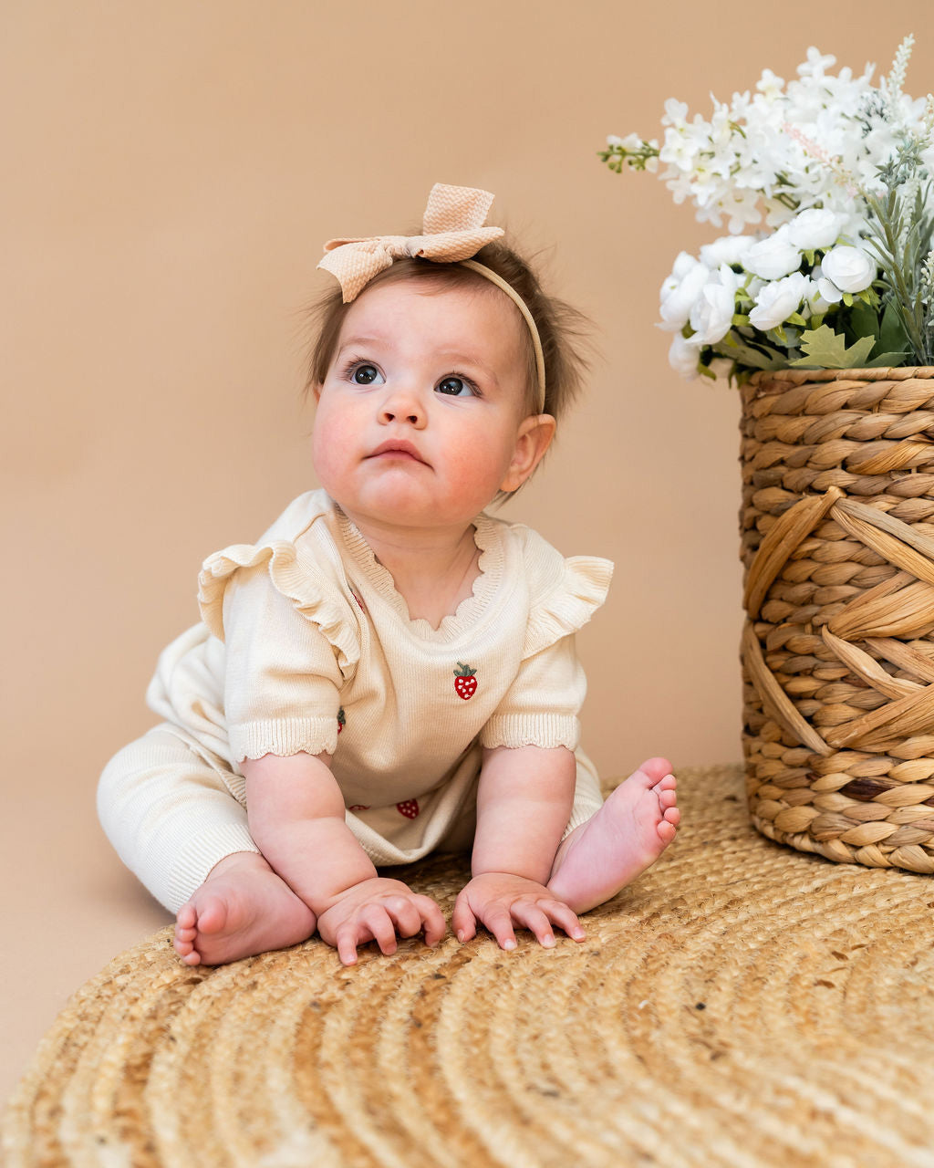 Strawberry Embroidered Sweater Knit Baby Dress (Organic Cotton)