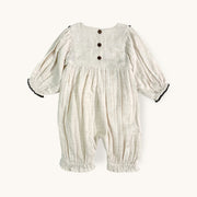 Embroidered Linen Baby Jumpsuit Romper (Organic)