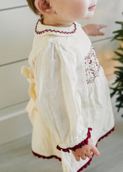 Hand Smocked Crinkle Muslin Baby Dress (Organic)